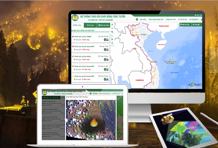 Hướng dẫn khai thác thông tin các điểm cháy (hotspot) trực tuyến